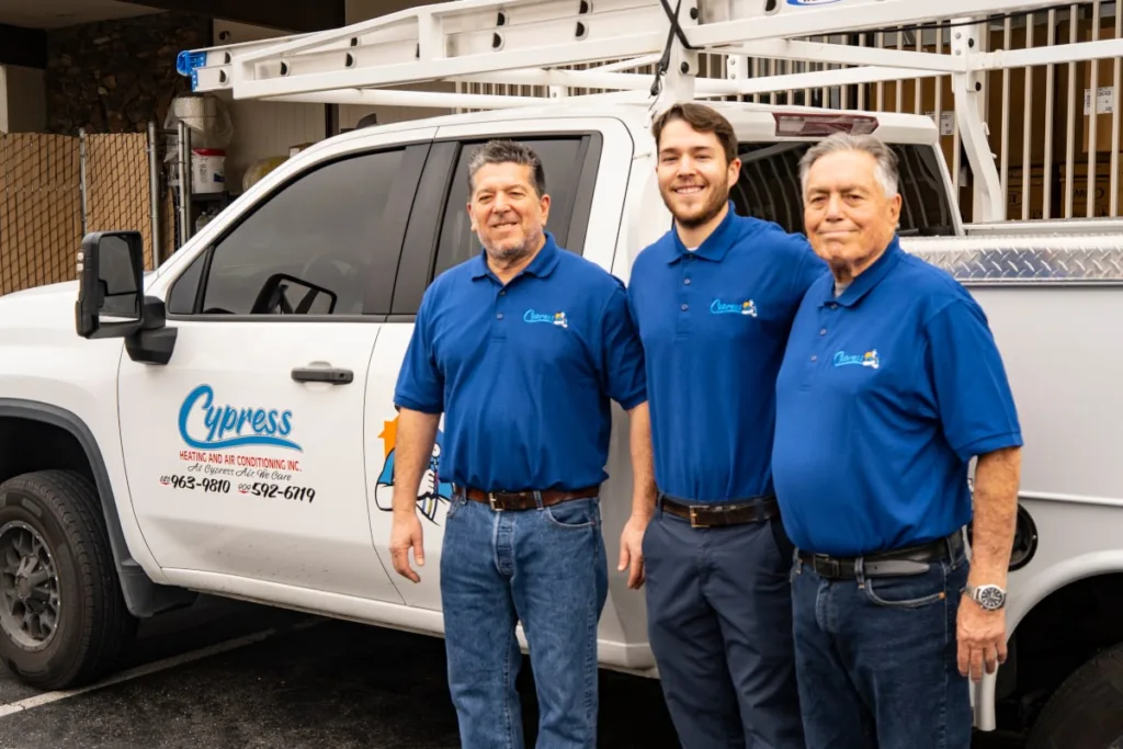 Three generations of the Hernandez family, Cypress Heating & Air Conditioning