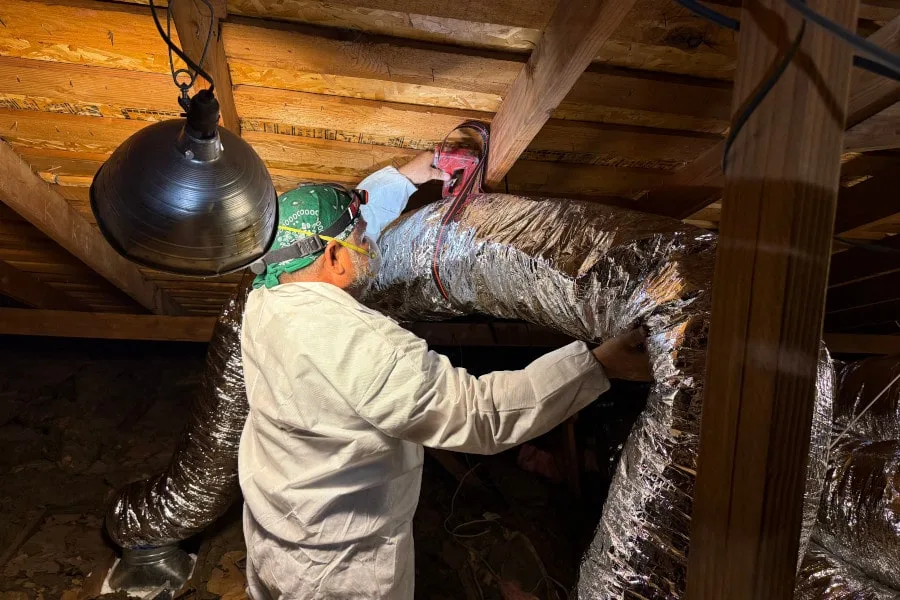 cypress air technician replacing ductwork